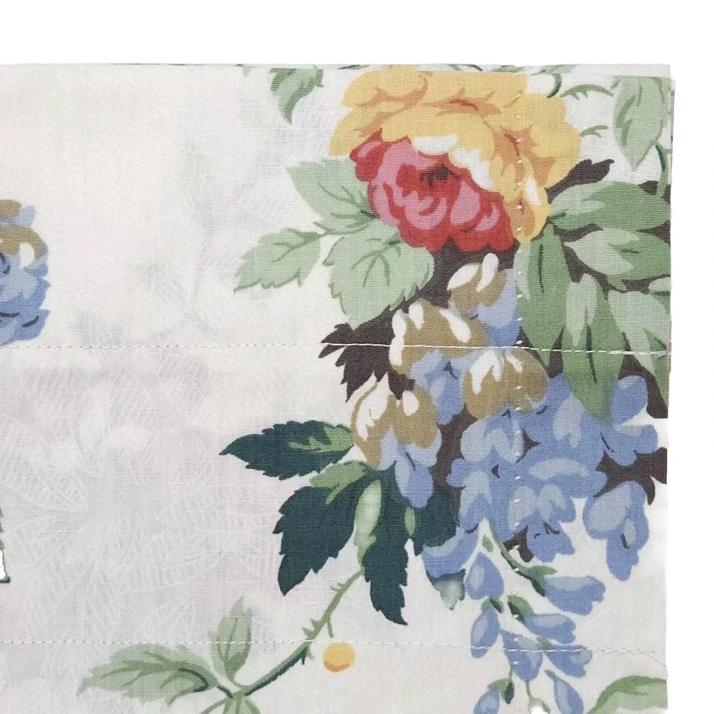 VTG Croscill Valance Curtain Floral Lined Shabby Cottage Romantic 88x18 2pcs USA